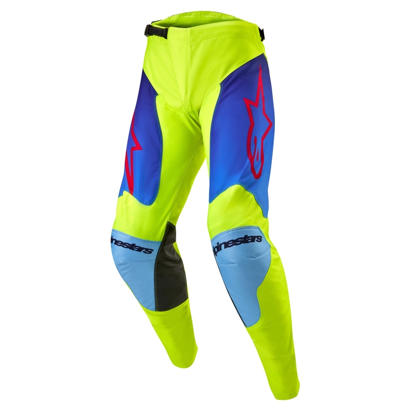 Alpinestars Racer Hoen motocross hlače fluo žuto-plavo-crvene