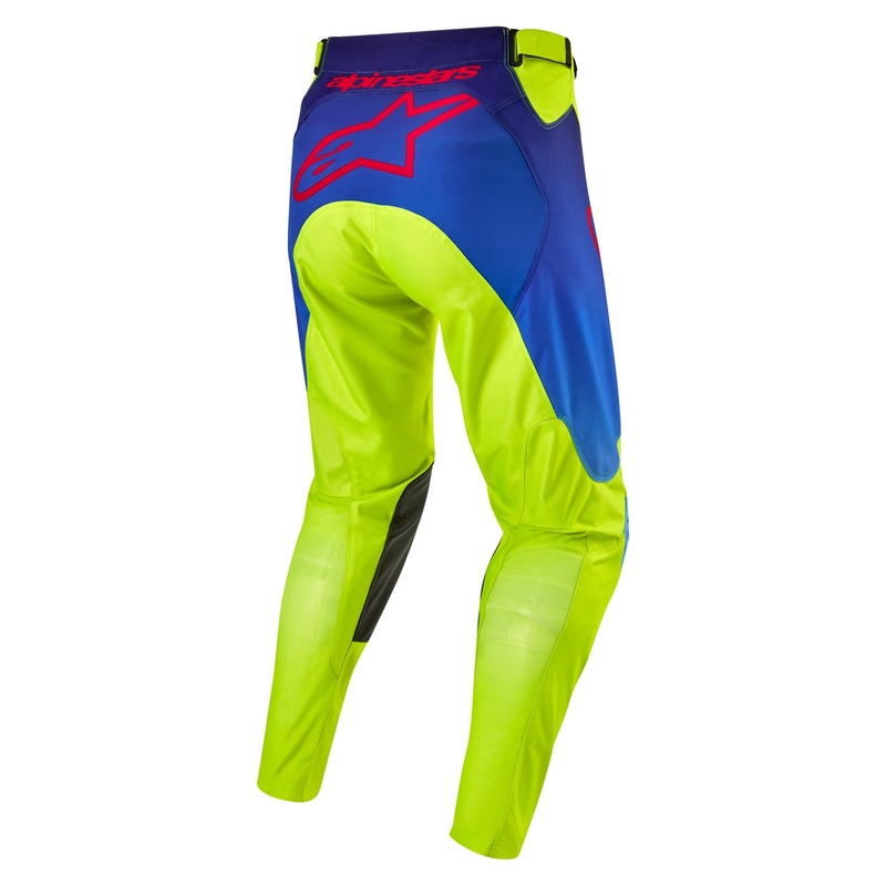 Alpinestars Racer Hoen motocross hlače fluo žuto-plavo-crvene