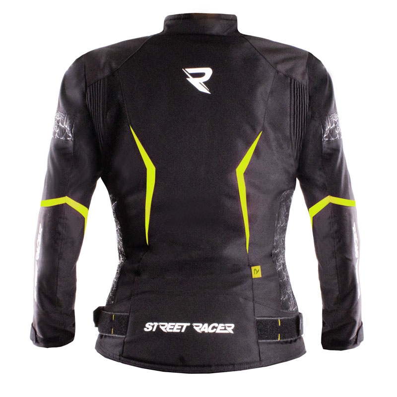Ženska motoristička jakna Street Racer Rose crno-fluo žuta