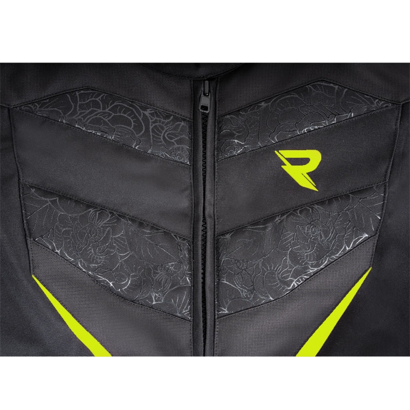 Ženska motoristička jakna Street Racer Rose crno-fluo žuta