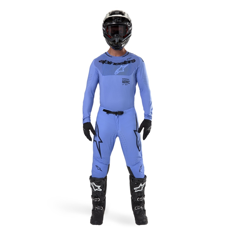 Motokrosové kalhoty Alpinestars Supertech Dade 2024 světle modro-černé
