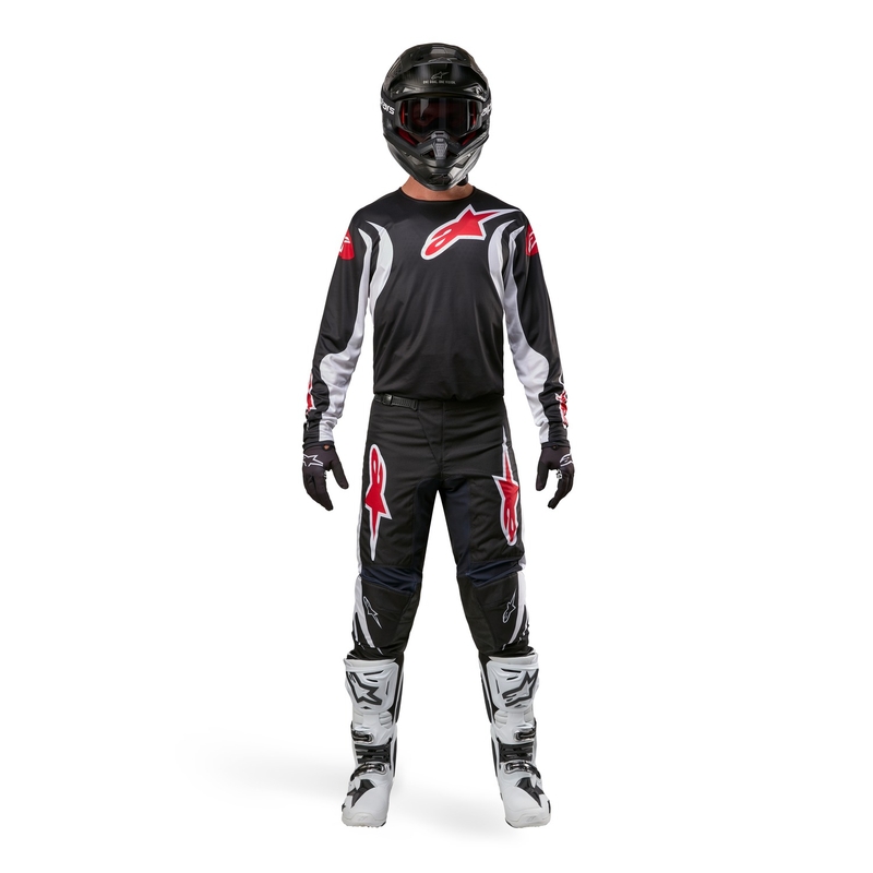 Alpinestars Fluid Lucent motokros hlače crno-bijelo-crvene