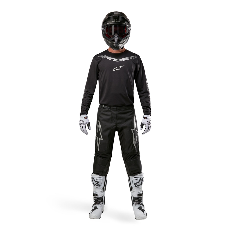 Alpinestars Fluid Graphite motocross hlače crno-srebrne
