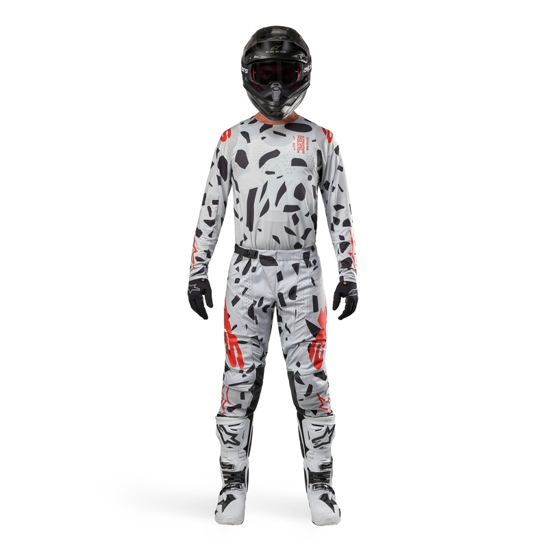 Alpinestars Techstar Rantera motocross hlače sivo-narančasto-crne