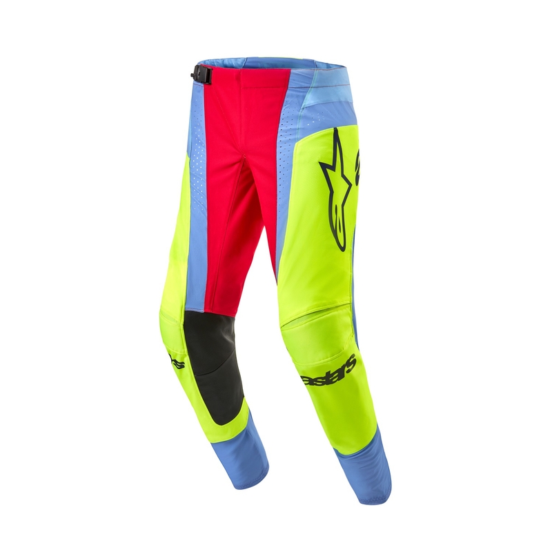 Alpinestars Techstar Ocuri motokros hlače svijetlo plavo-fluo žuto-crvene