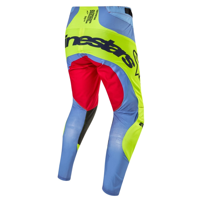Alpinestars Techstar Ocuri motokros hlače svijetlo plavo-fluo žuto-crvene
