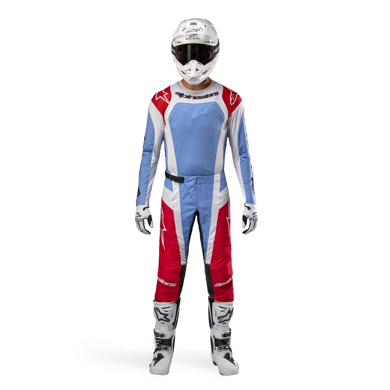 Alpinestars Techstar Ocuri 2024 motokros hlače svijetlo plavo-bijelo-crvene