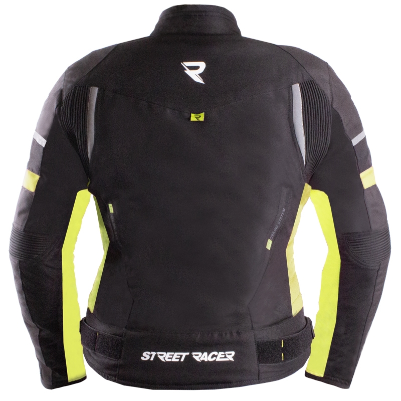 Ženska motoristička jakna Street Racer Betty II crno-fluo žuta