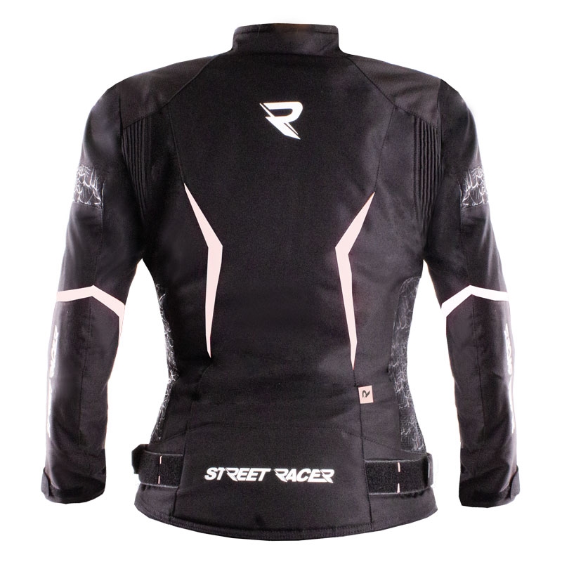 Ženska motoristička jakna Street Racer Rose crno-bijela