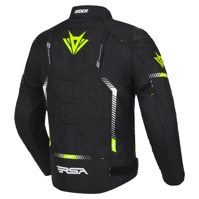 RSA Rider motociklistička jakna crno-bijelo-fluo žuta