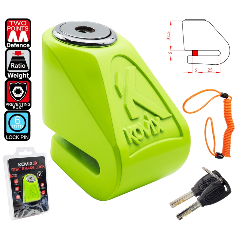 Blokada disk kočnice KOVIX KN1 fluo žuta