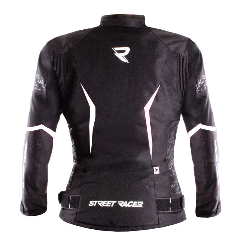 Ženska motoristička jakna Street Racer Rose Air crno-bijela