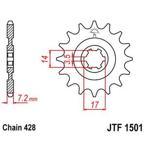 Řetězové kolečko JT 13 zubů, 428
