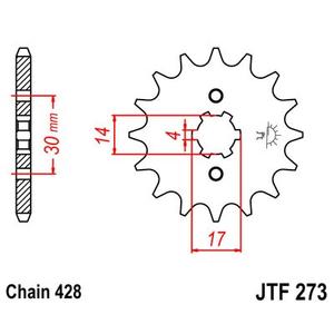 Řetězové kolečko JT 15 zubů, 428