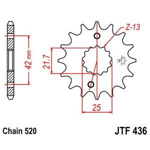 Řetězové kolečko JT 13 zubů, 520