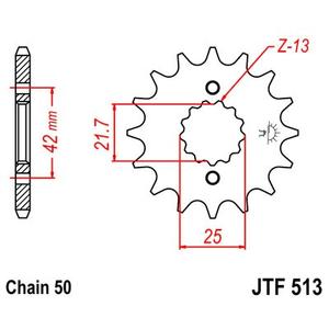 Řetězové kolečko JT 13 zubů, 530