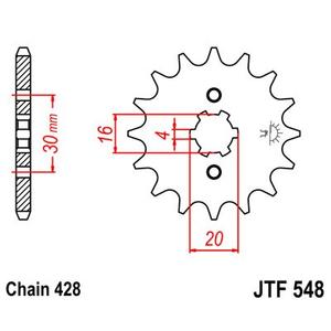 Řetězové kolečko JT 13 zubů, 428