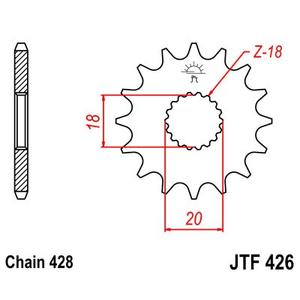 Řetězové kolečko JT 15 zubů, 428