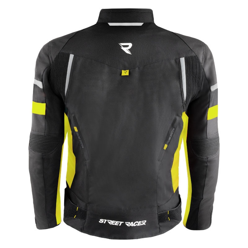 Street Racer Evans crno-fluo žuta motociklistička jakna