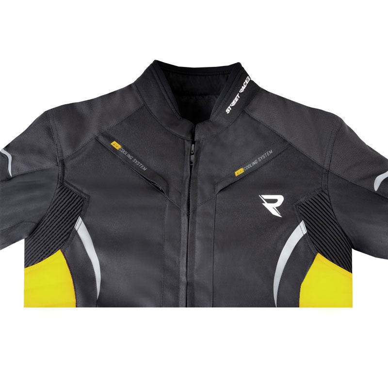 Street Racer Evans crno-fluo žuta motociklistička jakna