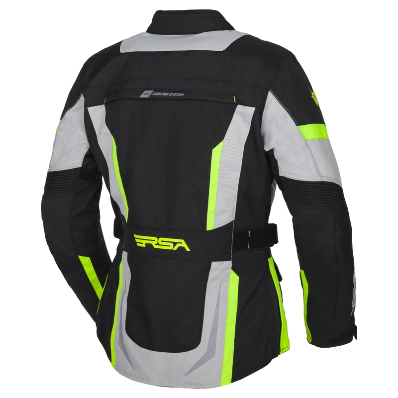 RSA EXO 2 ženska motociklistička jakna crno-sivo-fluo žuta