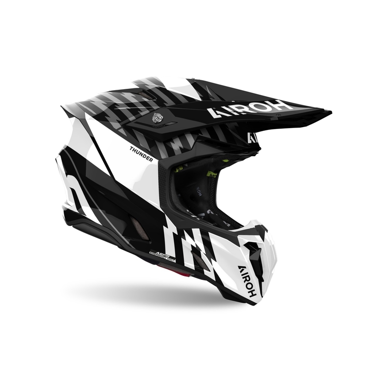 Motocross kaciga Airoh Twist 3 Thunder sjajna crno-bijela