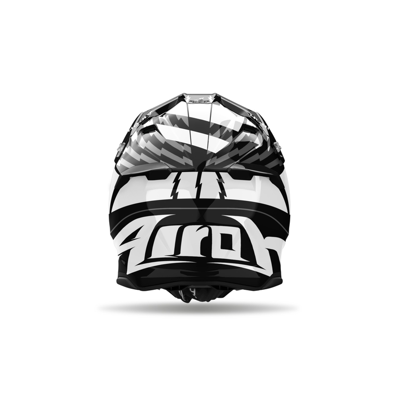 Motocross kaciga Airoh Twist 3 Thunder sjajna crno-bijela
