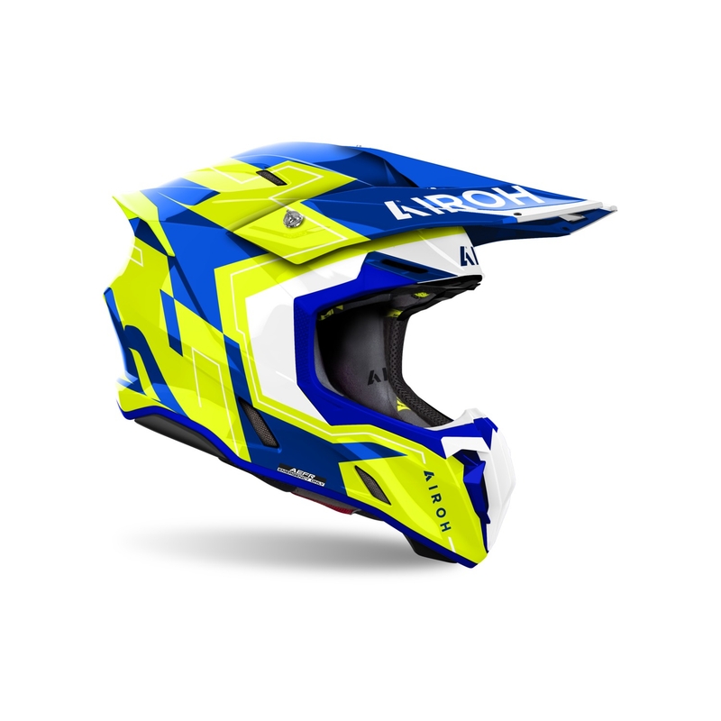 Motocross kaciga Airoh Twist 3 Dizzy sjajna plavo-žuta