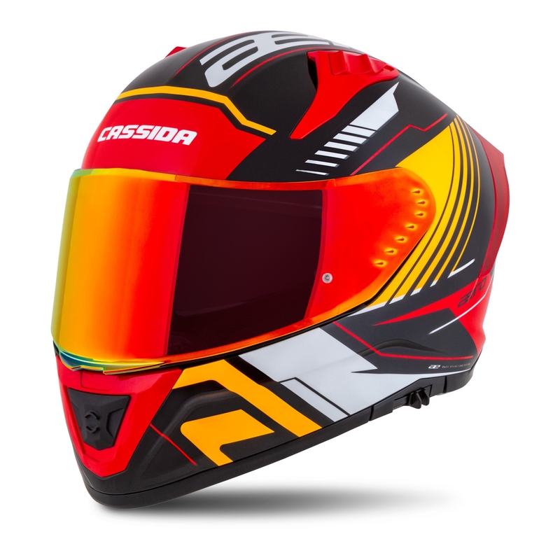 Integralna motociklistička kaciga Cassida Aero Drome pearl crno-narančasto-crveno-bijela