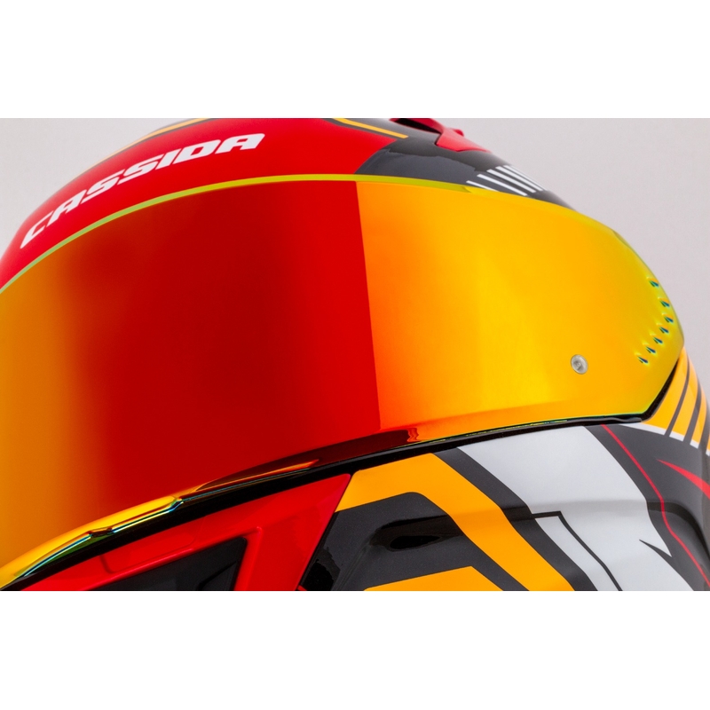 Integralna motociklistička kaciga Cassida Aero Drome pearl crno-narančasto-crveno-bijela