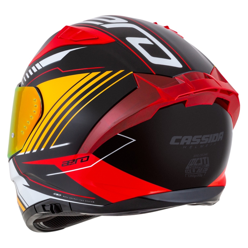 Integralna motociklistička kaciga Cassida Aero Drome pearl crno-narančasto-crveno-bijela