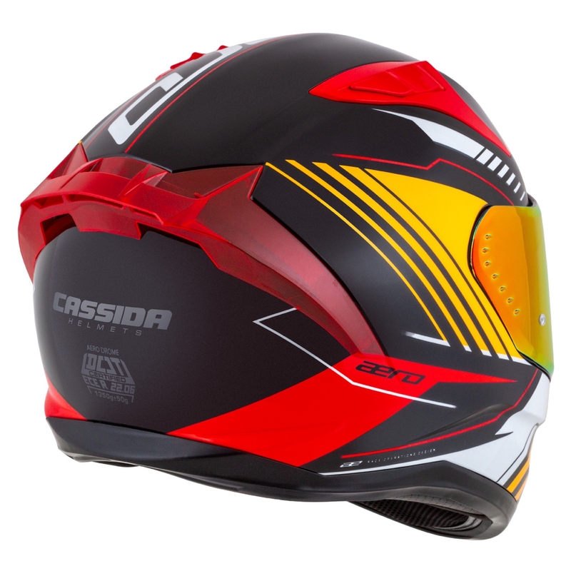 Integralna motociklistička kaciga Cassida Aero Drome pearl crno-narančasto-crveno-bijela
