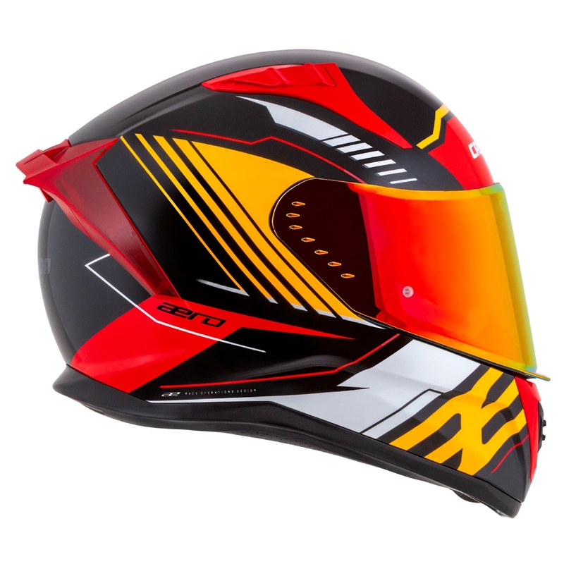 Integralna motociklistička kaciga Cassida Aero Drome pearl crno-narančasto-crveno-bijela