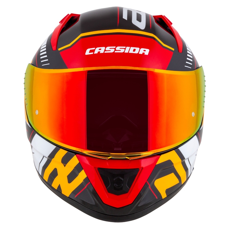 Integralna motociklistička kaciga Cassida Aero Drome pearl crno-narančasto-crveno-bijela
