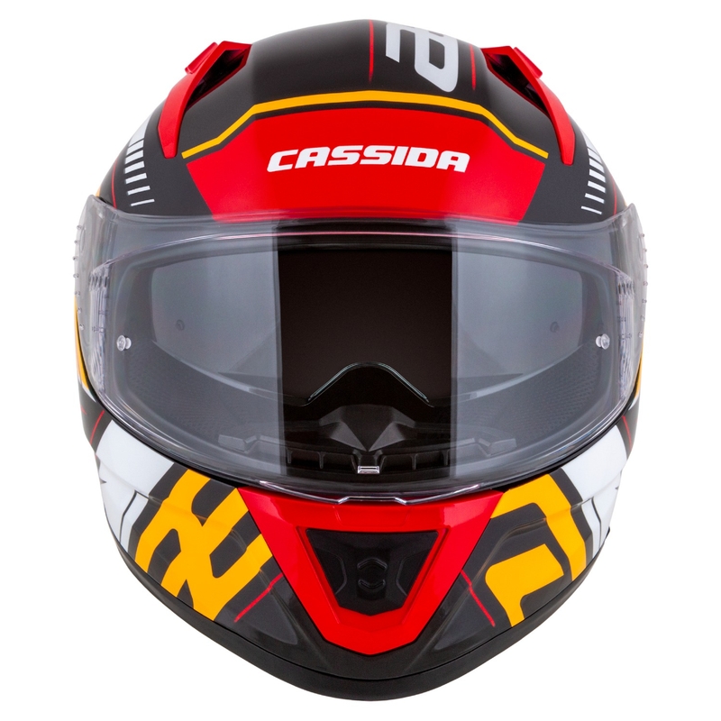 Integralna motociklistička kaciga Cassida Aero Drome pearl crno-narančasto-crveno-bijela