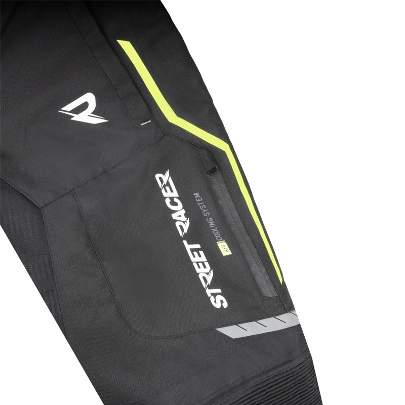 Street Racer Flex motociklističke hlače crno-fluo žute