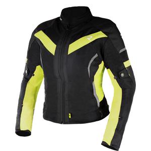Ženska motociklistička jakna Street Racer Evans Air crno-fluo žuta