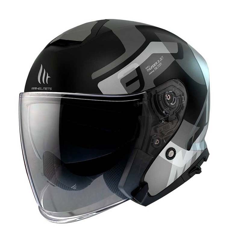 Otvorena motociklistička kaciga MT Thunder 3 SV Jet Silton crno-siva rasprodaja