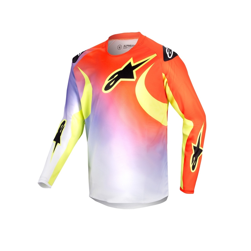 Alpinestars Racer Lucent 2024 dječja motocross majica bijela-crna-fluo žuta