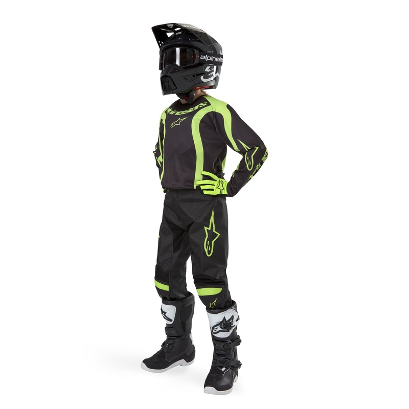 Alpinestars Racer Lurv dječja motokros majica crno-fluo žuta