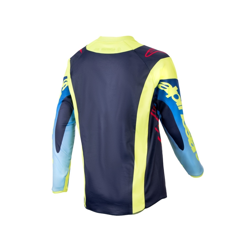 Dječji motocross dres Alpinestars Racer Hoen 2024 fluo žuto-plavo-crveni