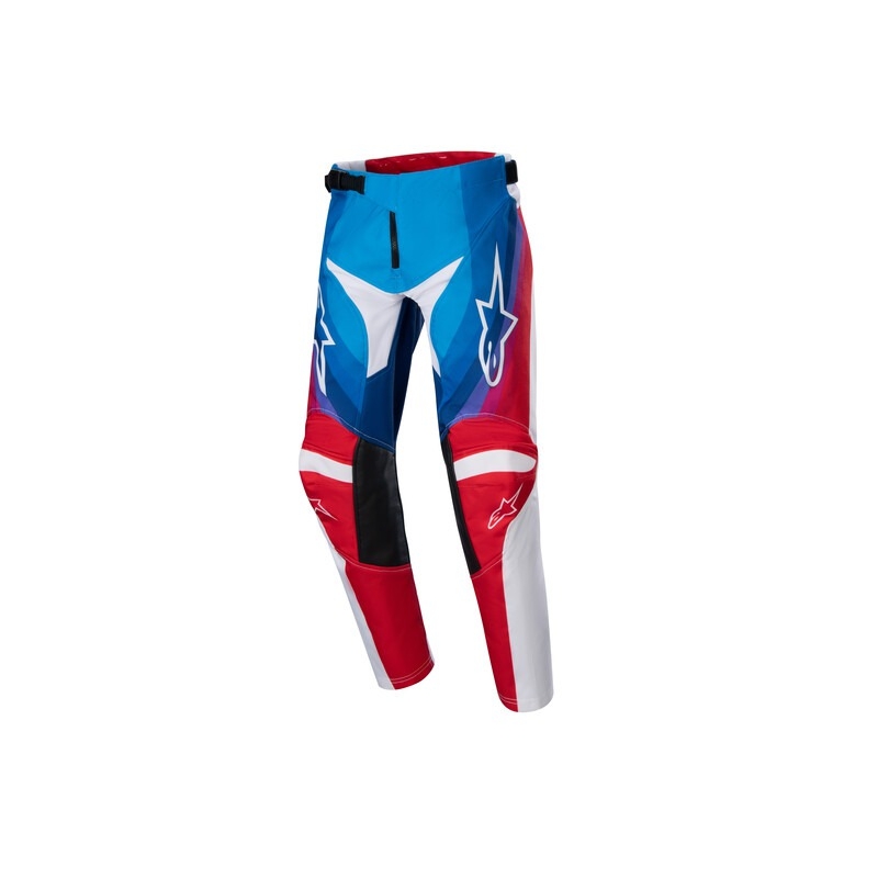Dječje motocross hlače Alpinestars Racer Pneuma 2024 bijelo-plavo-crvene