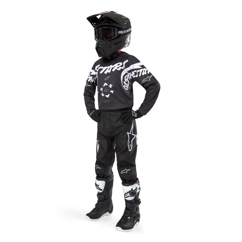 Alpinestars Racer Hana 2024 dječje motocross hlače crno-bijele
