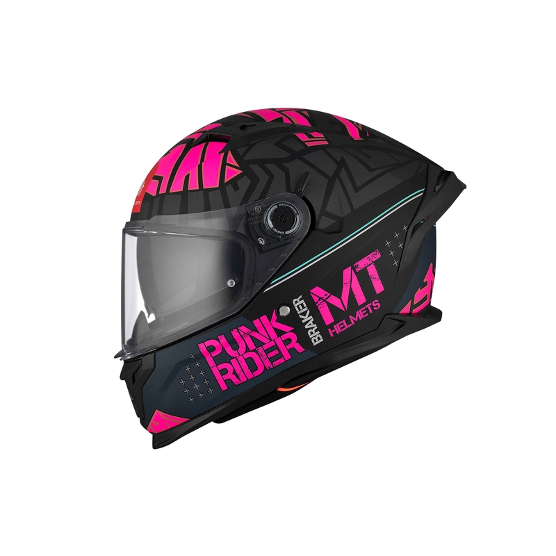 Integrální helma na motorku MT BRAKER SV PUNK RIDER B8 černo-růžová