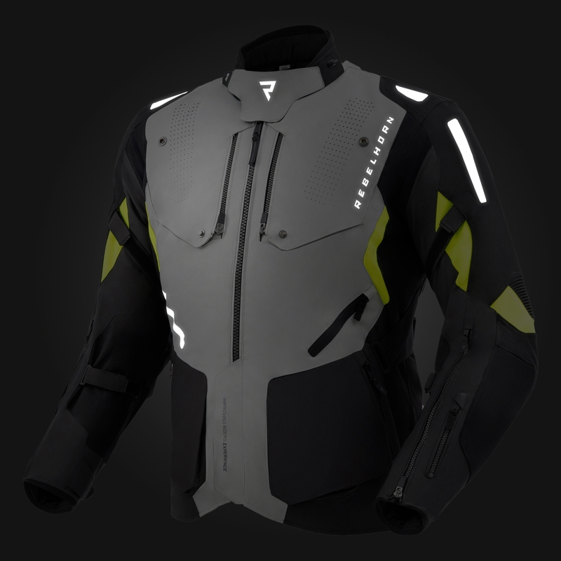Rebelhorn Hiker IV motociklistička jakna crno-sivo-fluo žuta