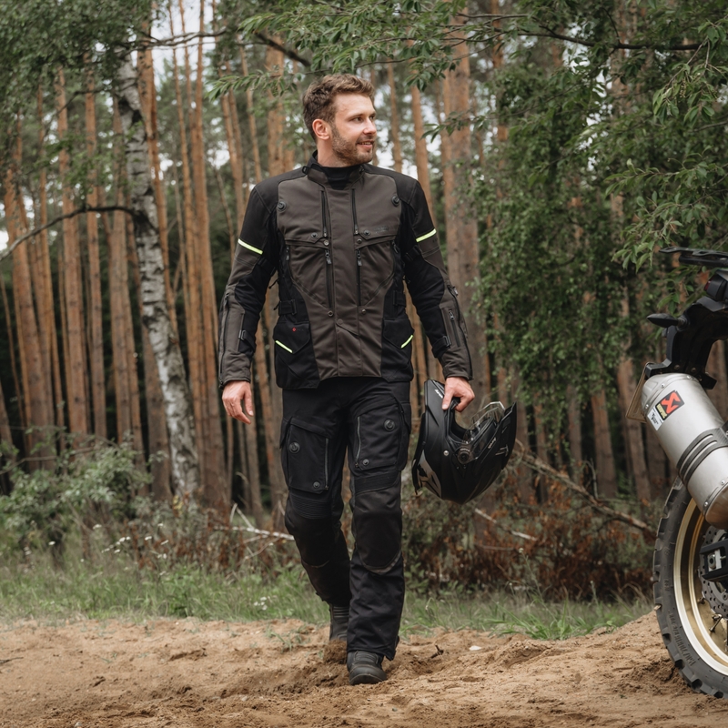 Motociklistička jakna Rebelhorn Range antracit-crna-fluo žuta