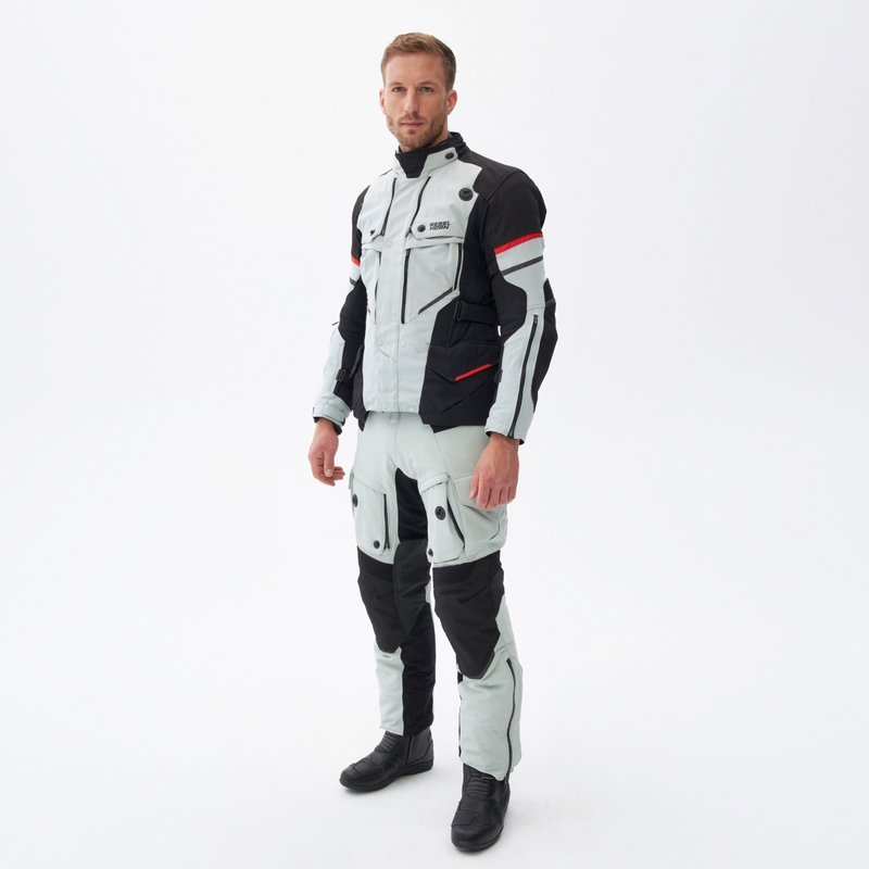 Motociklistička jakna Rebelhorn Range sivo-crno-crvena