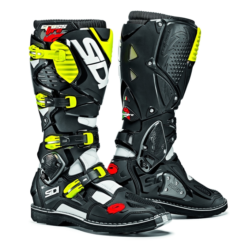 Motorističke čizme SIDI CROSSFIRE 3 bijelo-crno-fluo žute