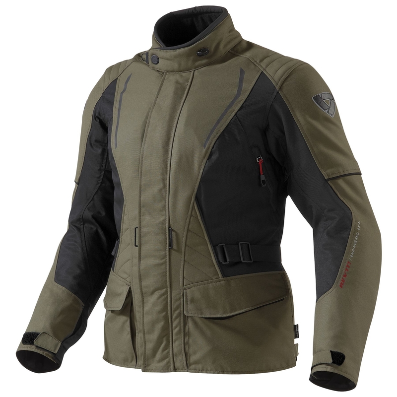 Ženska motoristička jakna Revit Monroe crno-maslinasto zelena