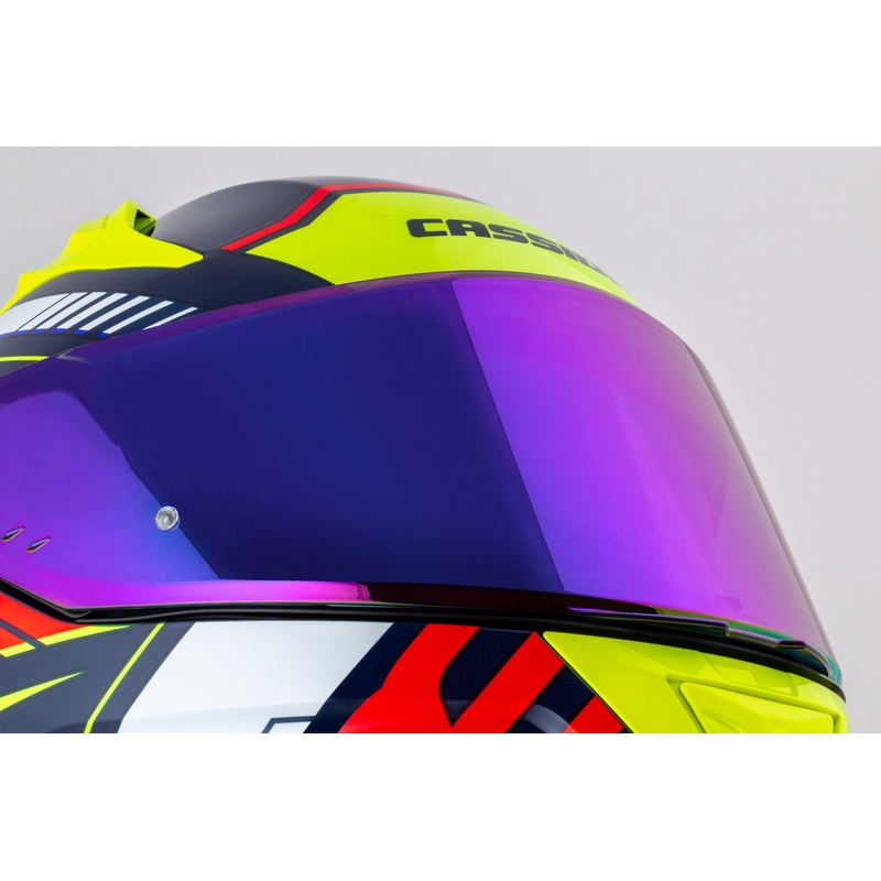 Cassida Aero Drome Integral motociklistička kaciga Pearl Blue-Yellow-Orange-Red-White